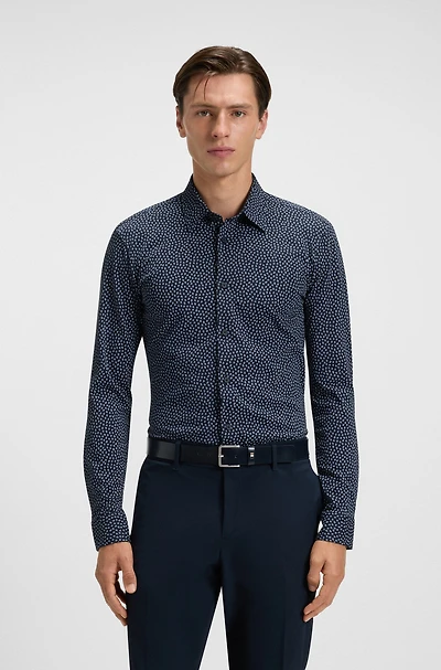 Slim-fit shirt printed cotton