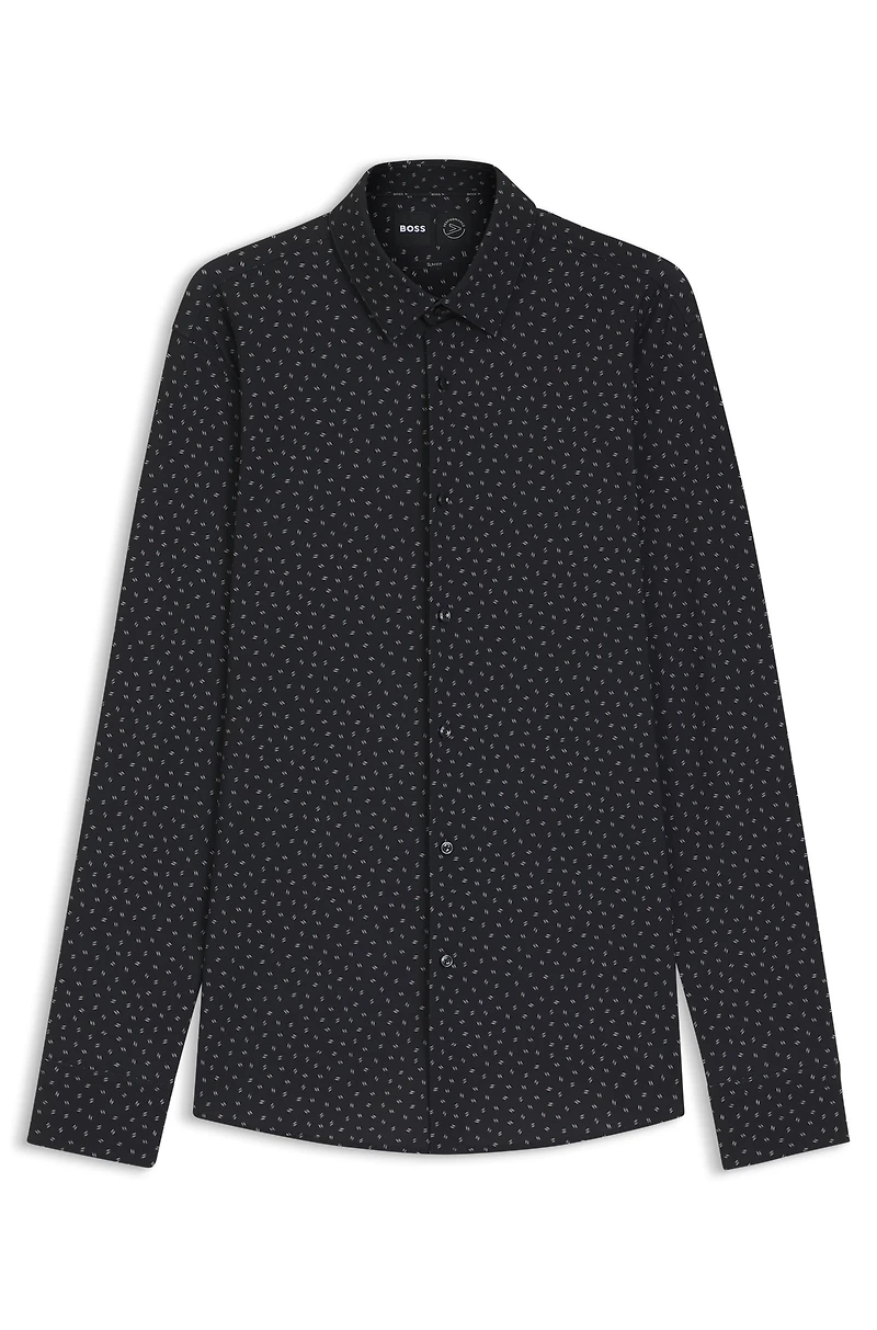 Slim-fit shirt printed performance-stretch jersey