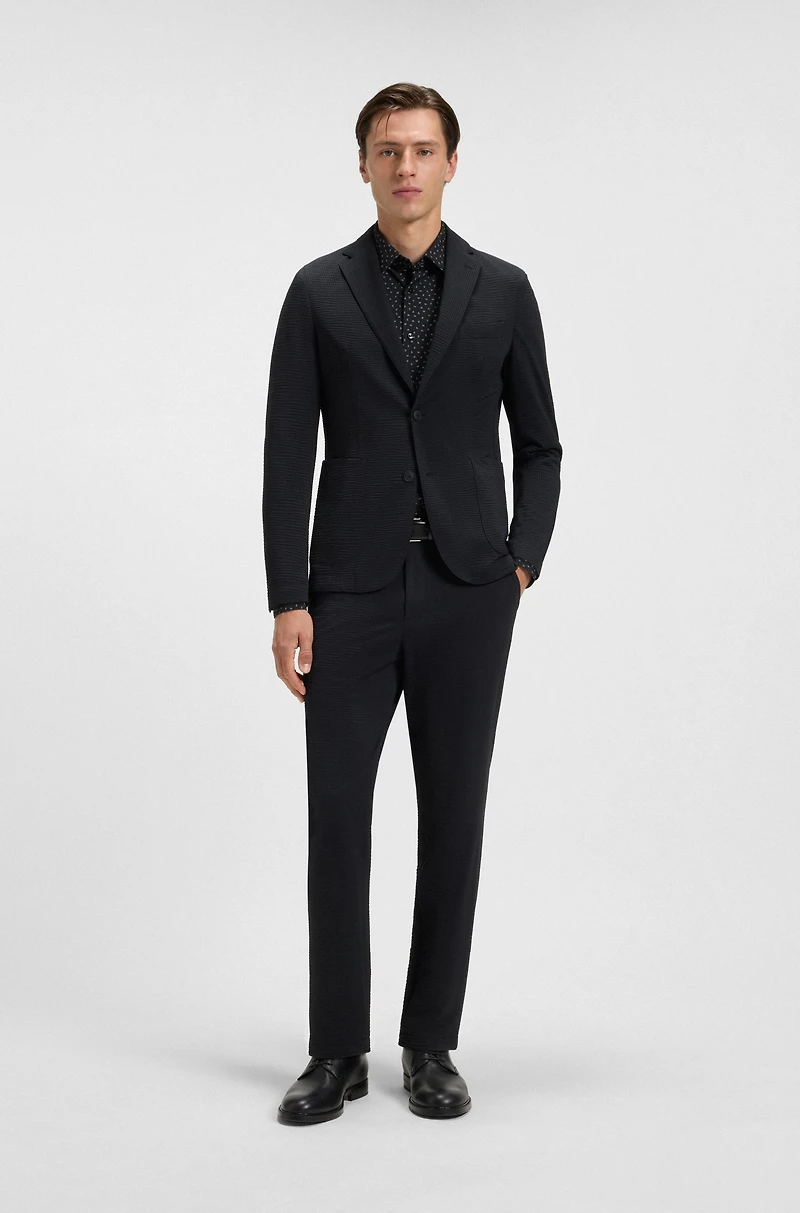 Slim-fit shirt printed performance-stretch jersey