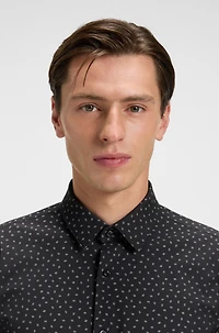 Slim-fit shirt printed performance-stretch jersey