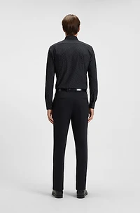 Slim-fit shirt printed performance-stretch jersey
