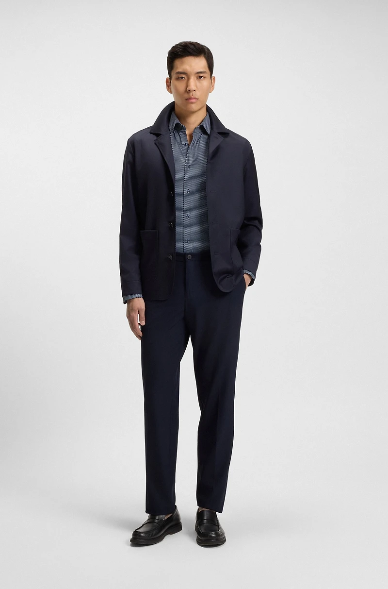 Slim-fit shirt Italian-made performance-stretch fabric