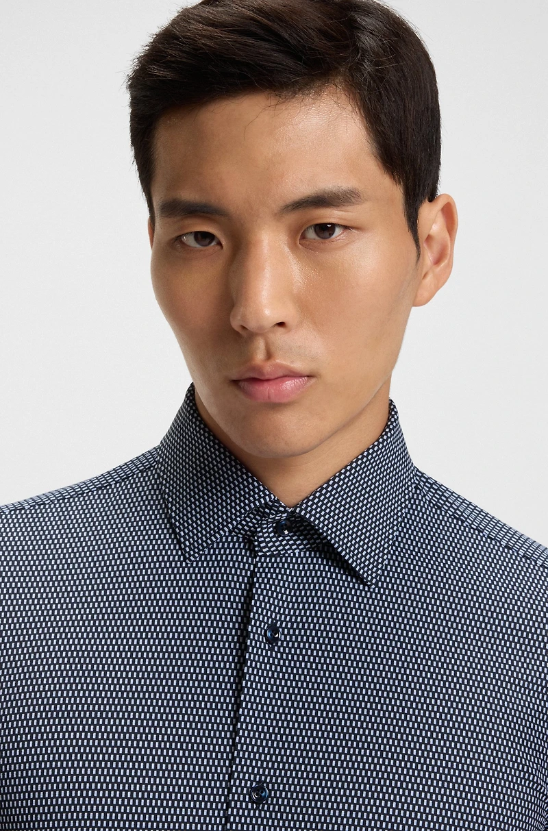 Slim-fit shirt Italian-made performance-stretch fabric
