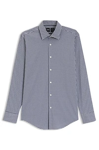 Slim-fit shirt checked performance-stretch poplin