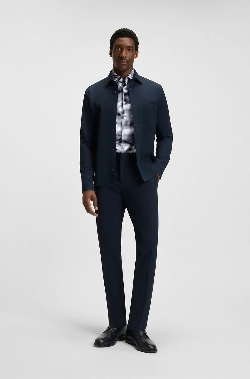 Slim-fit shirt checked performance-stretch poplin