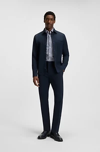 Slim-fit shirt checked performance-stretch poplin