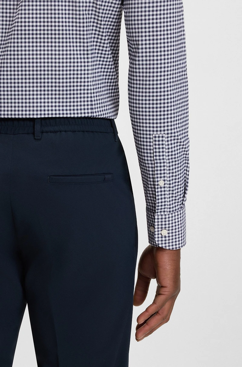 Slim-fit shirt checked performance-stretch poplin