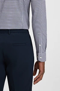 Slim-fit shirt checked performance-stretch poplin