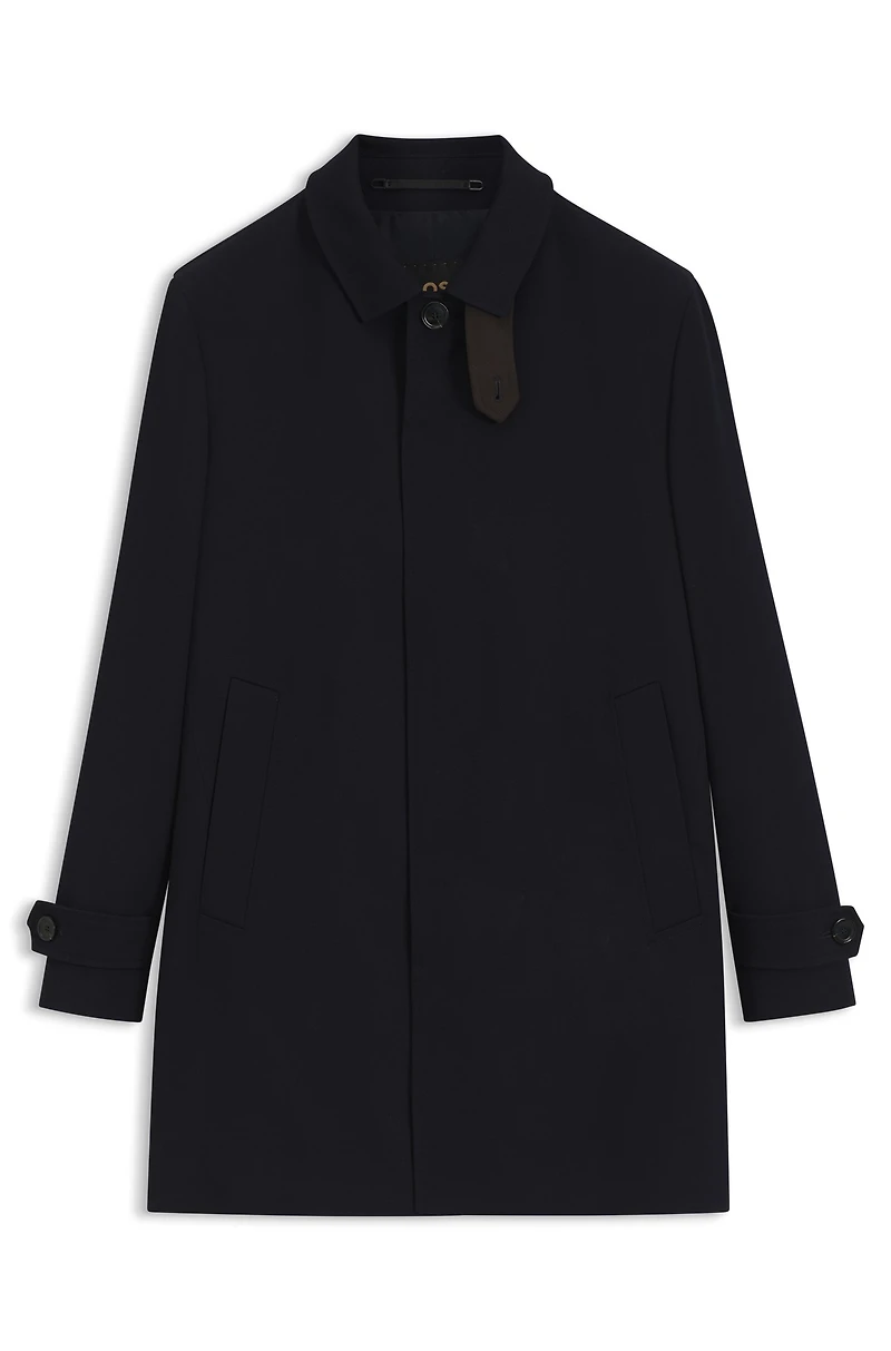 Relaxed-fit water-repellent coat wool