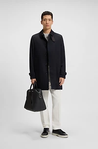 Relaxed-fit water-repellent coat wool