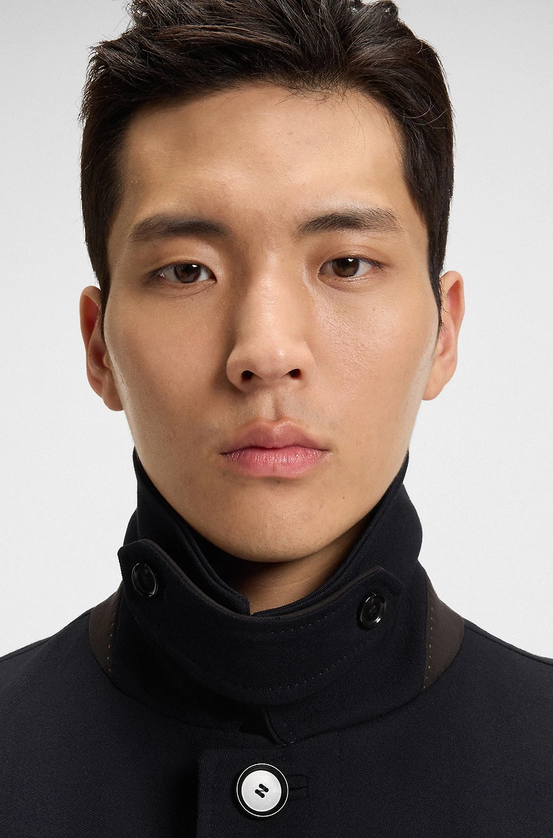 Relaxed-fit water-repellent coat wool