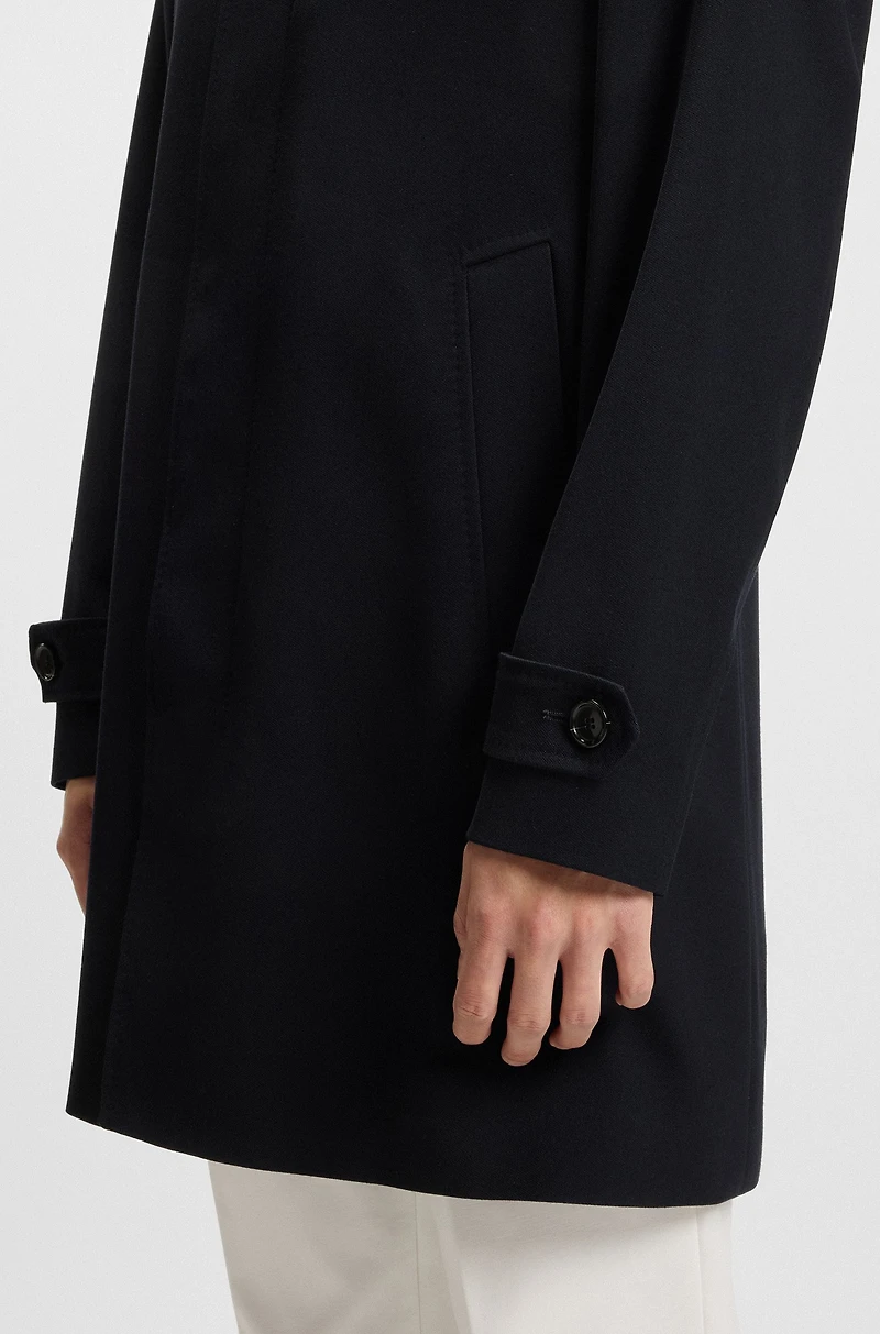 Relaxed-fit water-repellent coat wool