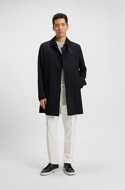 Relaxed-fit water-repellent coat wool
