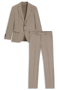 Slim-fit three-piece suit wool