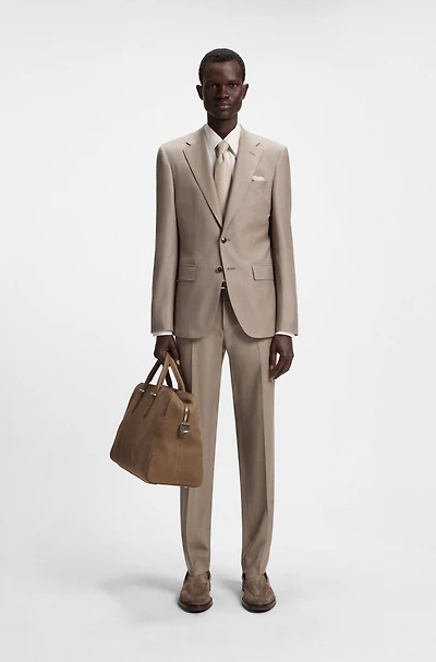 Slim-fit three-piece suit wool