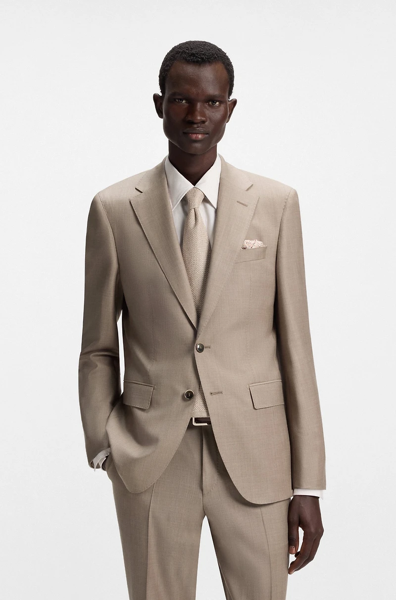 Slim-fit three-piece suit wool