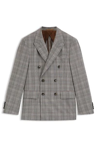 Slim-fit jacket checked virgin wool