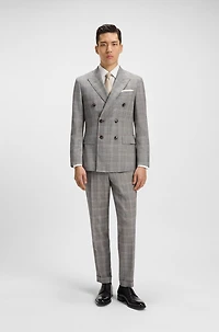Slim-fit jacket checked virgin wool