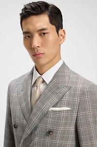 Slim-fit jacket checked virgin wool