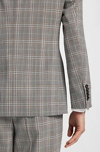 Slim-fit jacket checked virgin wool
