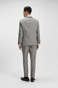 Slim-fit jacket checked virgin wool
