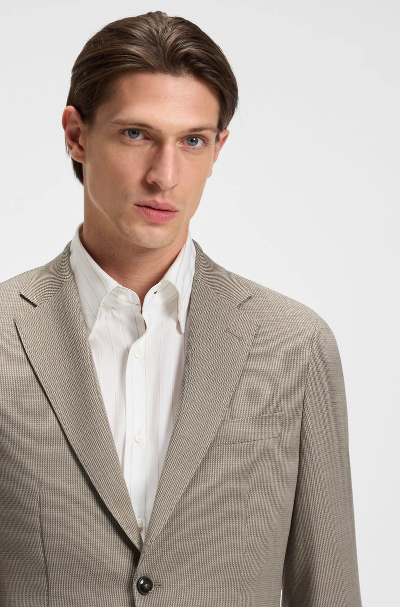 Slim-fit blazer virgin wool and silk