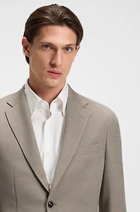 Slim-fit blazer virgin wool and silk