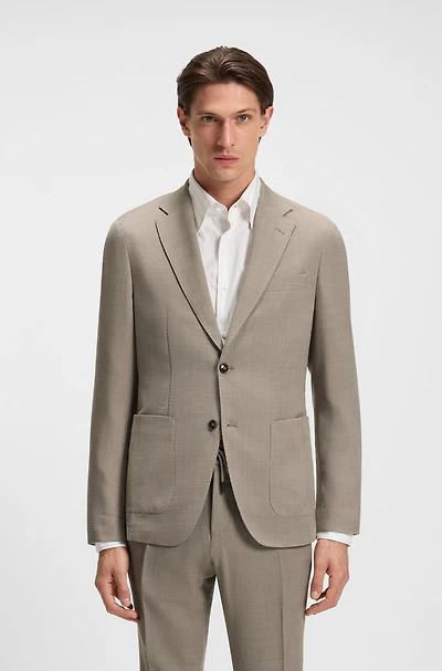 Slim-fit blazer virgin wool and silk