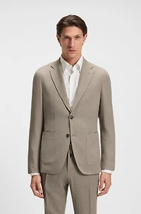 Slim-fit blazer virgin wool and silk