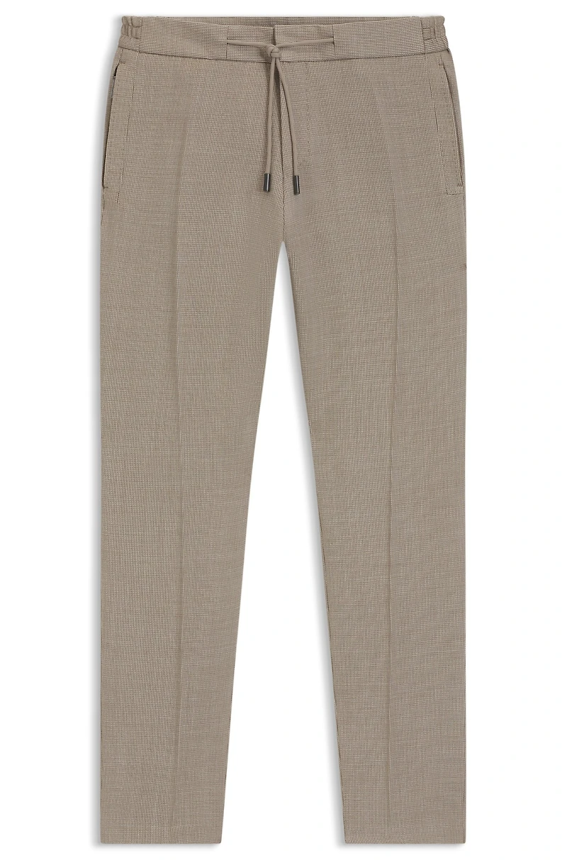 Slim-fit pants micro-patterned wool