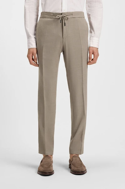 Slim-fit pants micro-patterned wool