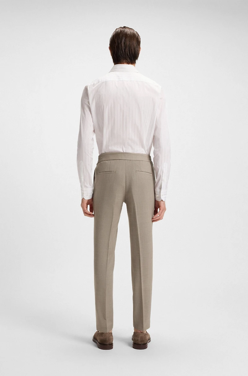 Slim-fit pants micro-patterned wool