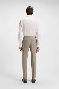 Slim-fit pants micro-patterned wool