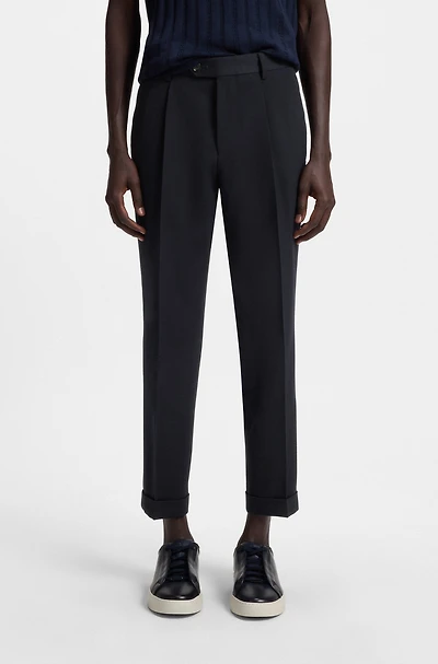 Regular-fit trousers water-repellent virgin wool