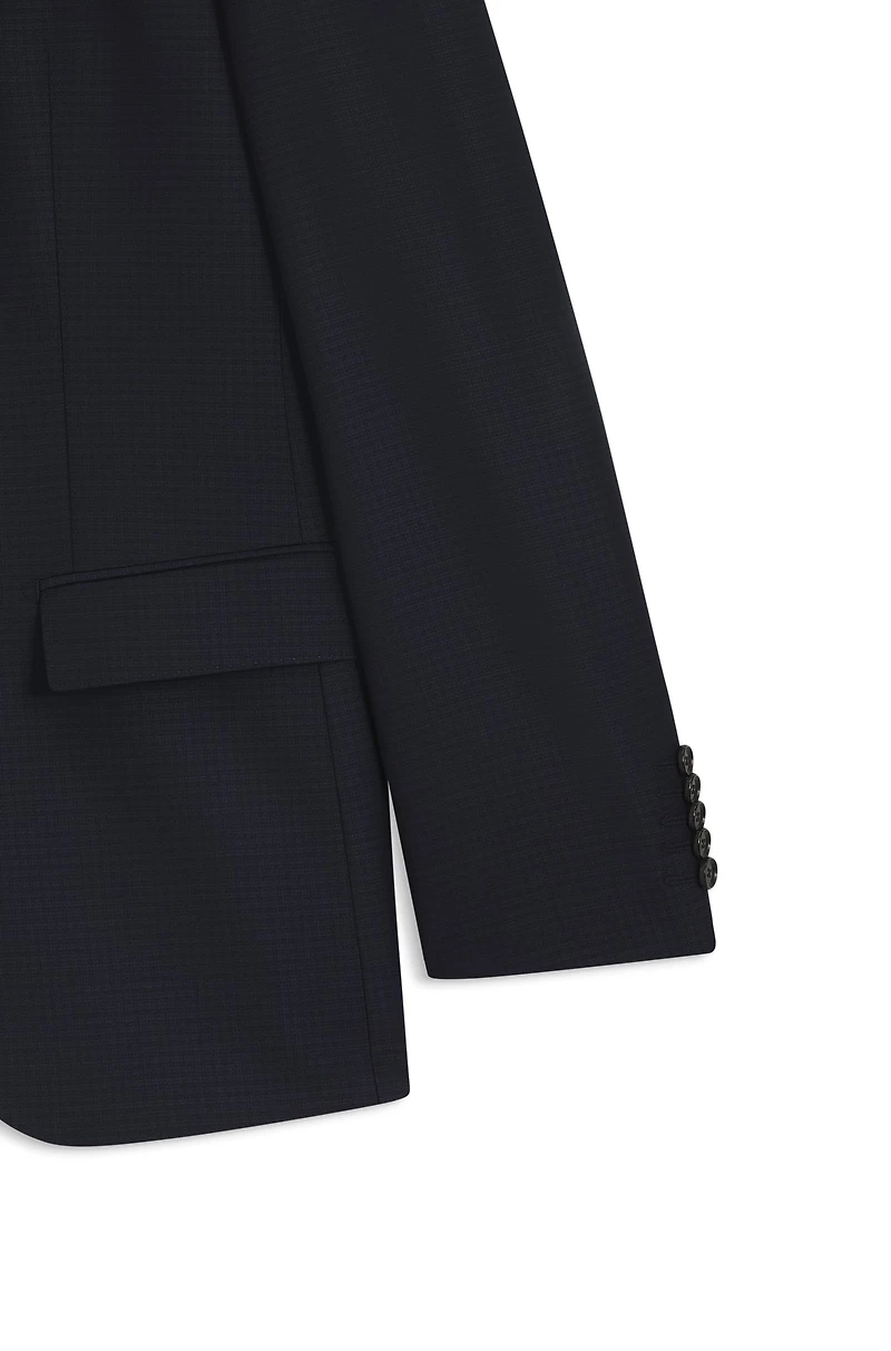Extra-slim-fit suit micro-patterned stretch wool