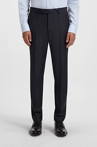 Extra-slim-fit suit micro-patterned stretch wool