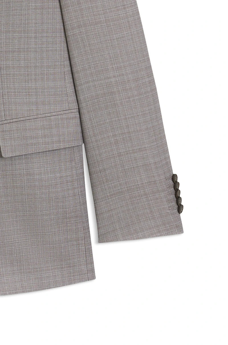 Regular-fit suit checked wool