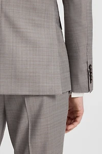 Regular-fit suit checked wool
