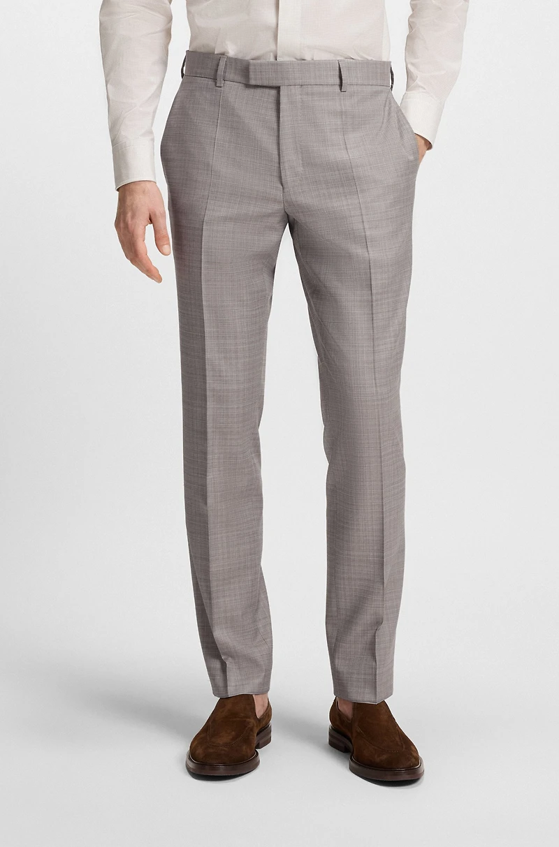 Regular-fit suit checked wool