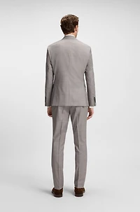 Regular-fit suit checked wool