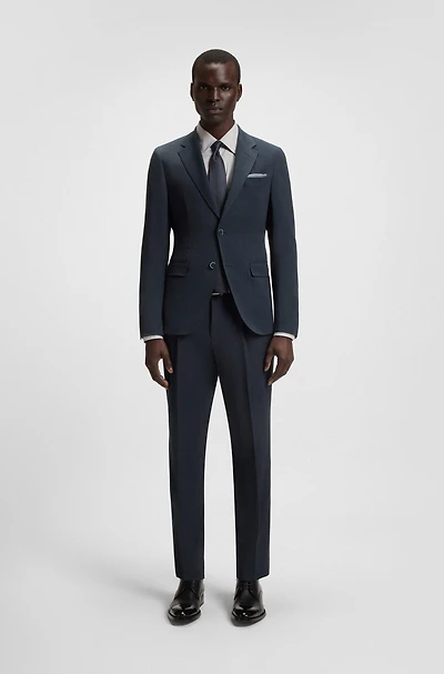 Slim-fit suit wool and silk