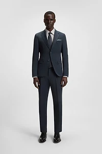 Slim-fit suit wool and silk