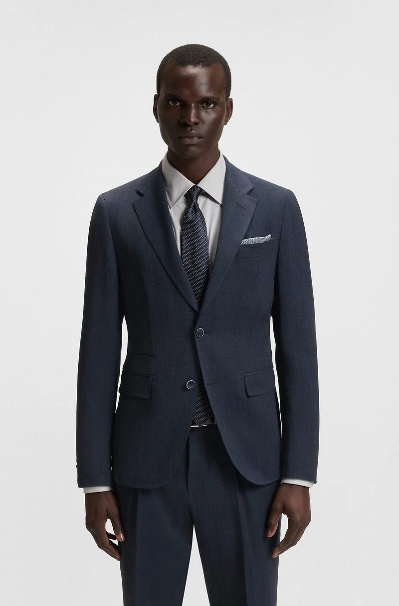 Slim-fit suit wool and silk