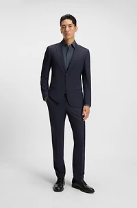 Printed slim-fit shirt performance-stretch fabric