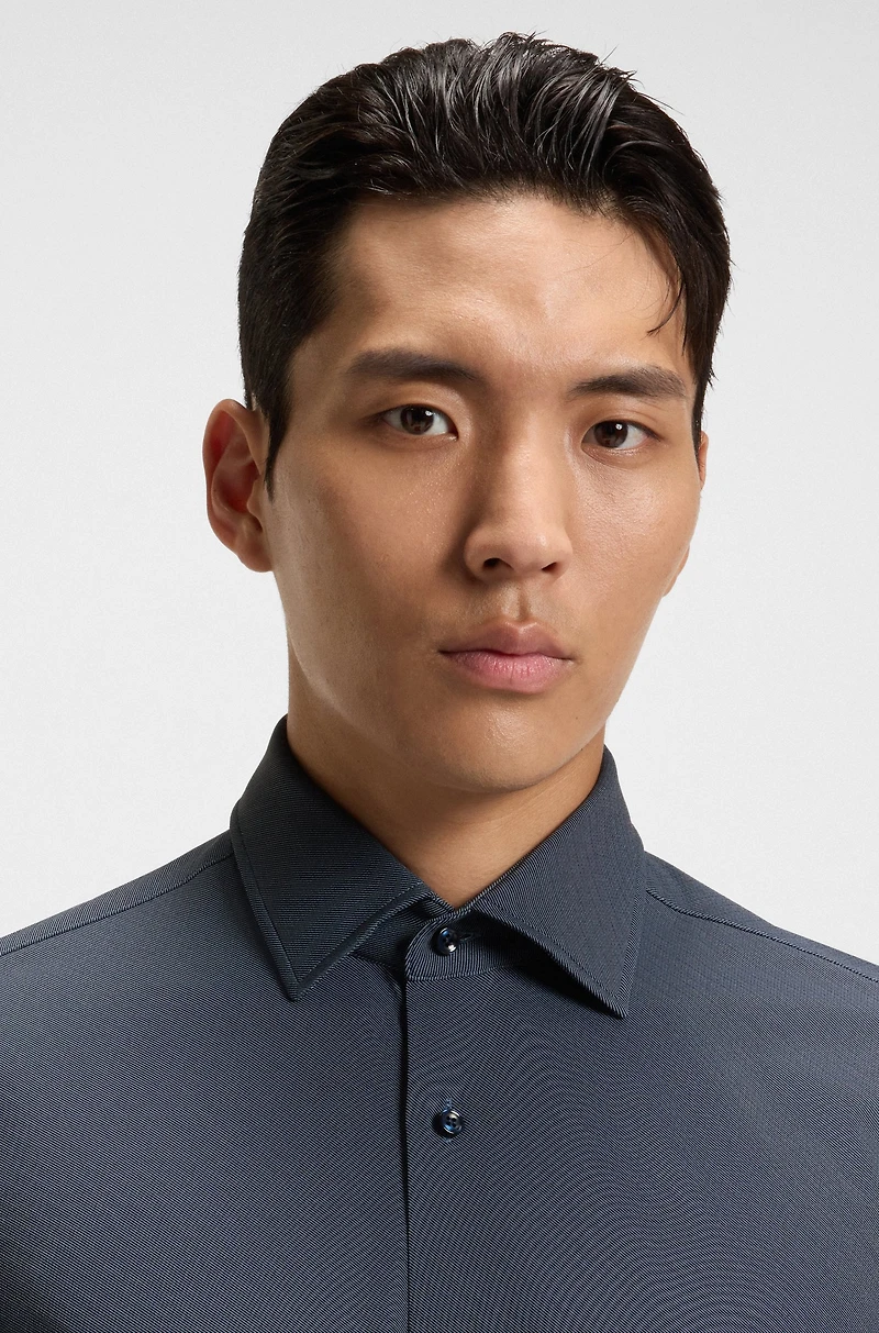 Printed slim-fit shirt performance-stretch fabric