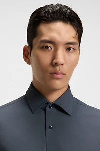 Printed slim-fit shirt performance-stretch fabric