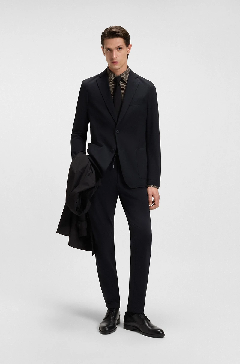 Monogram-print slim-fit shirt stretch cotton