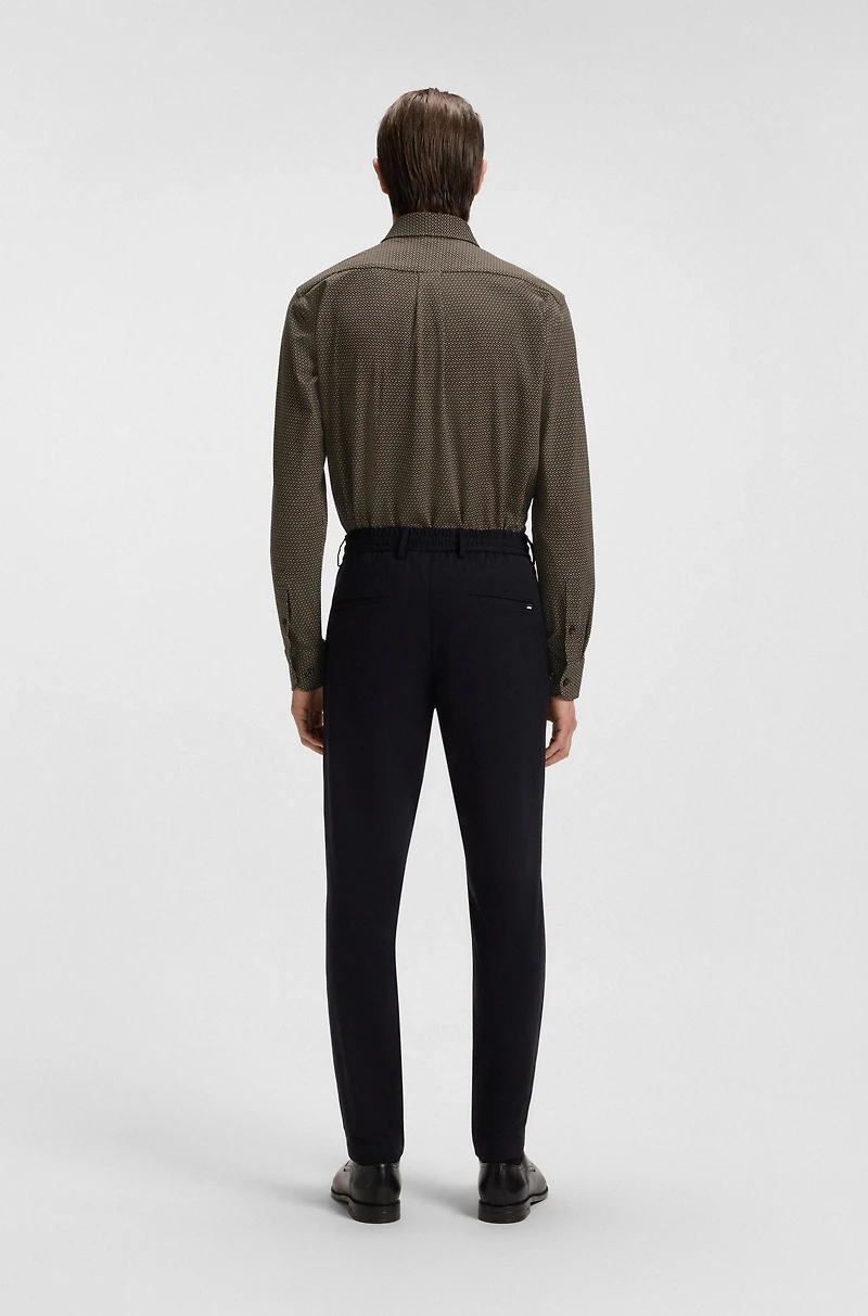 Monogram-print slim-fit shirt stretch cotton