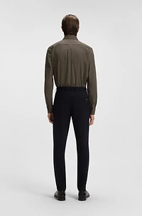 Monogram-print slim-fit shirt stretch cotton