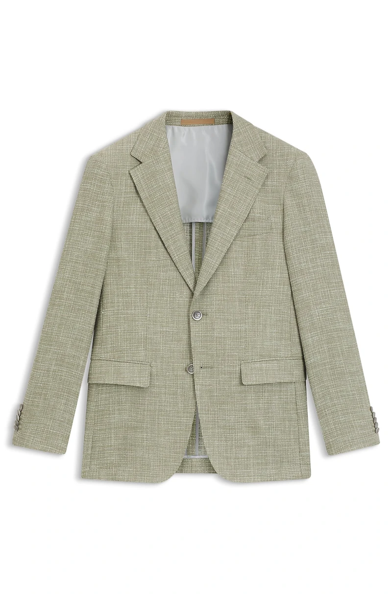 Regular-fit micro-patterned blazer with elbow patches